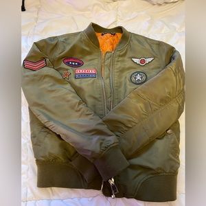 Bomber jacket with patches